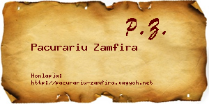Pacurariu Zamfira névjegykártya